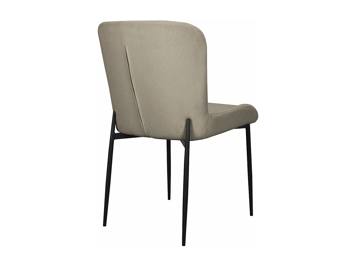 Chaise - en velours côtelé gris - pieds en métal noir - NEUL