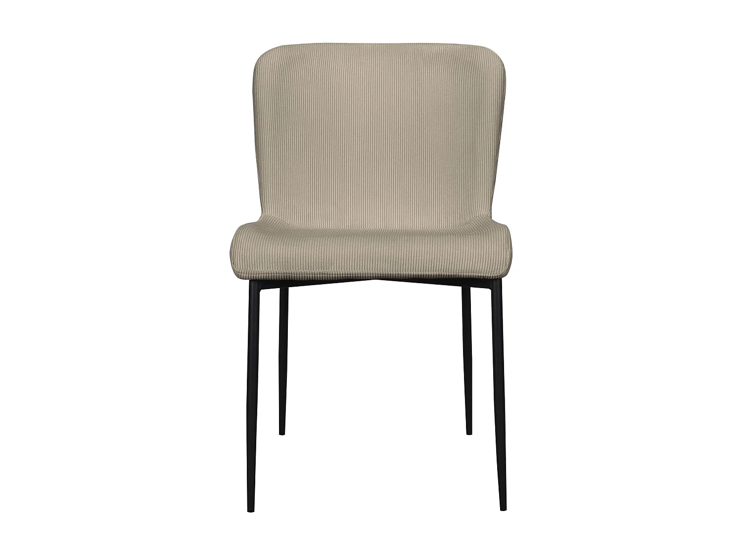 Chaise - en velours côtelé gris - pieds en métal noir - NEUL