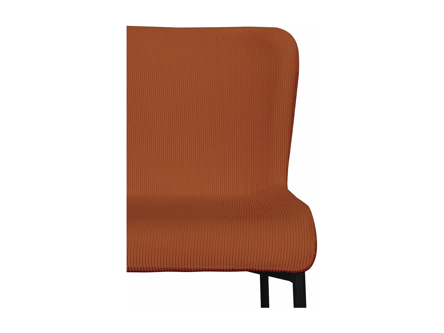 Chaise - en velours côtelé brun rouille - pieds en métal noir - NEUL