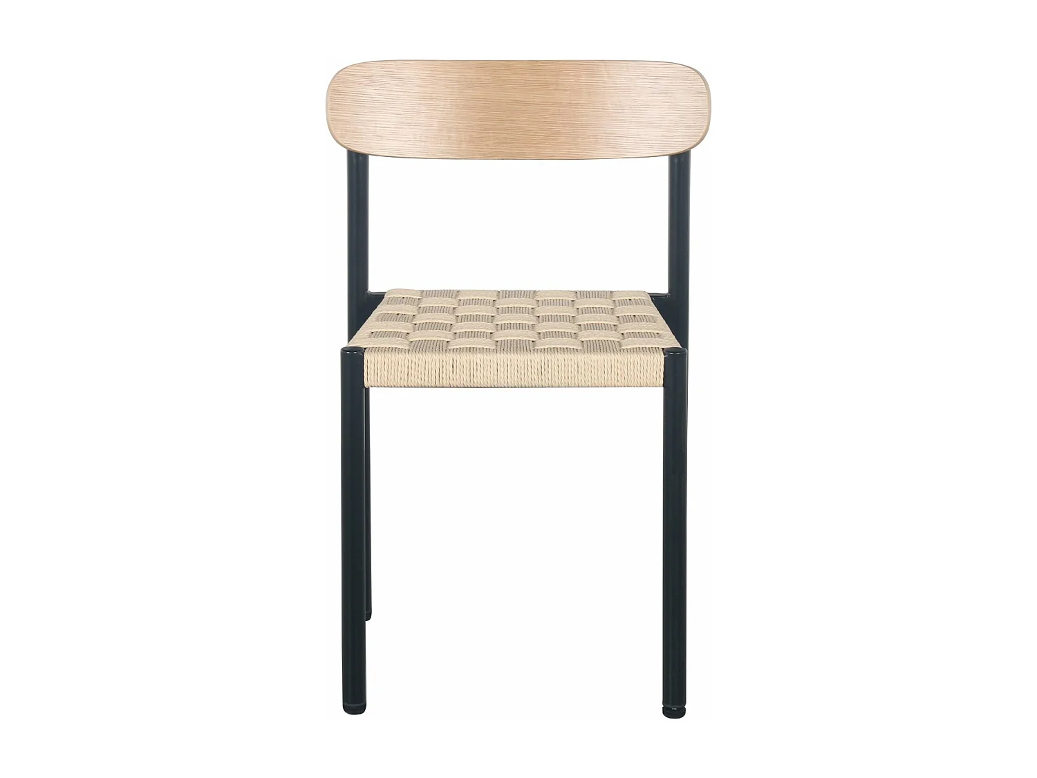 Stoel met dikke geweven zitting - eikenlook / zwart - HUMALPA