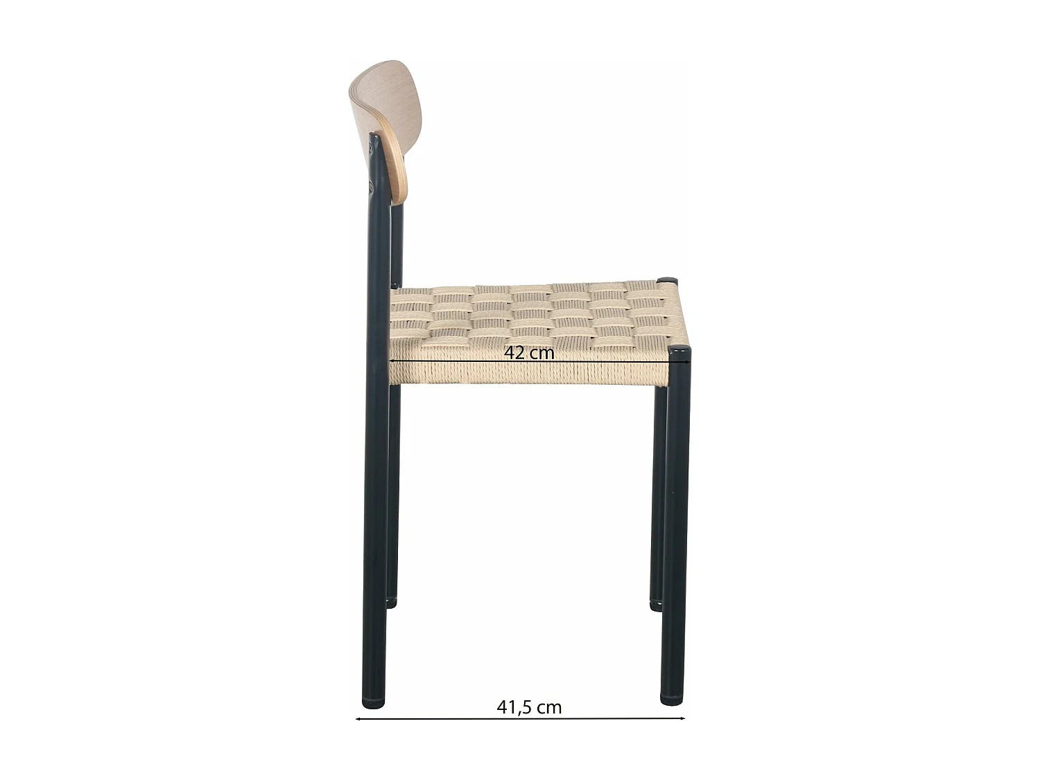 Stoel met dikke geweven zitting - eikenlook / zwart - HUMALPA