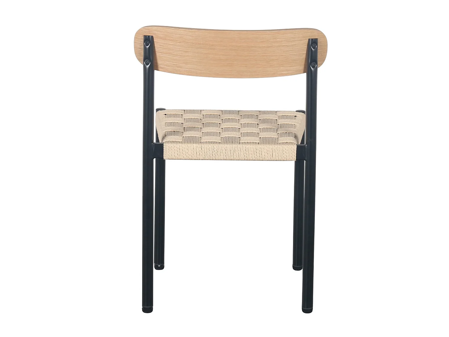 Chaise avec assise tressée épaisse - aspect chêne / noir - HUMALPA