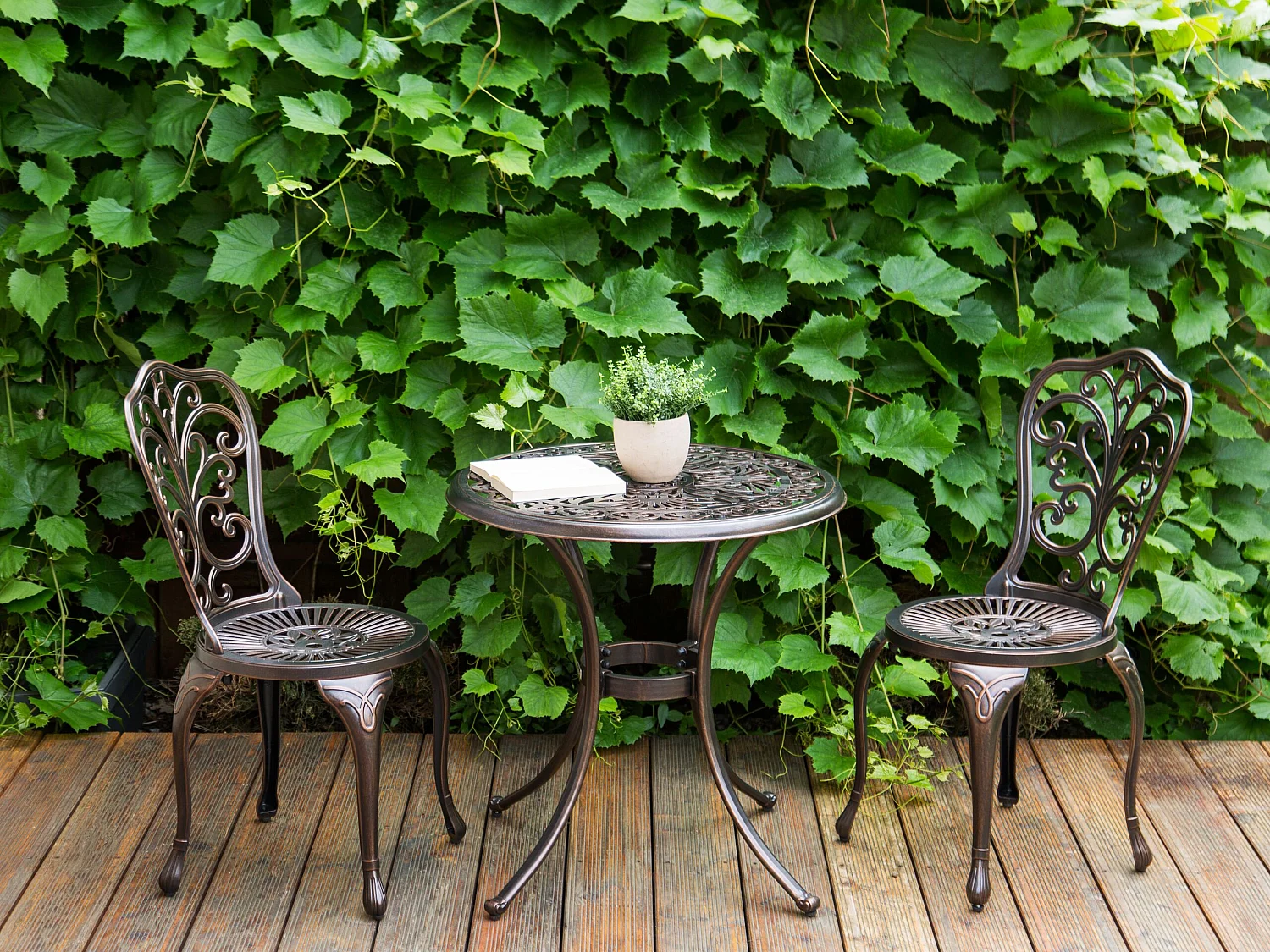 Stolik bistro ANDALO 68 cm 68 cm Metal Brązowy