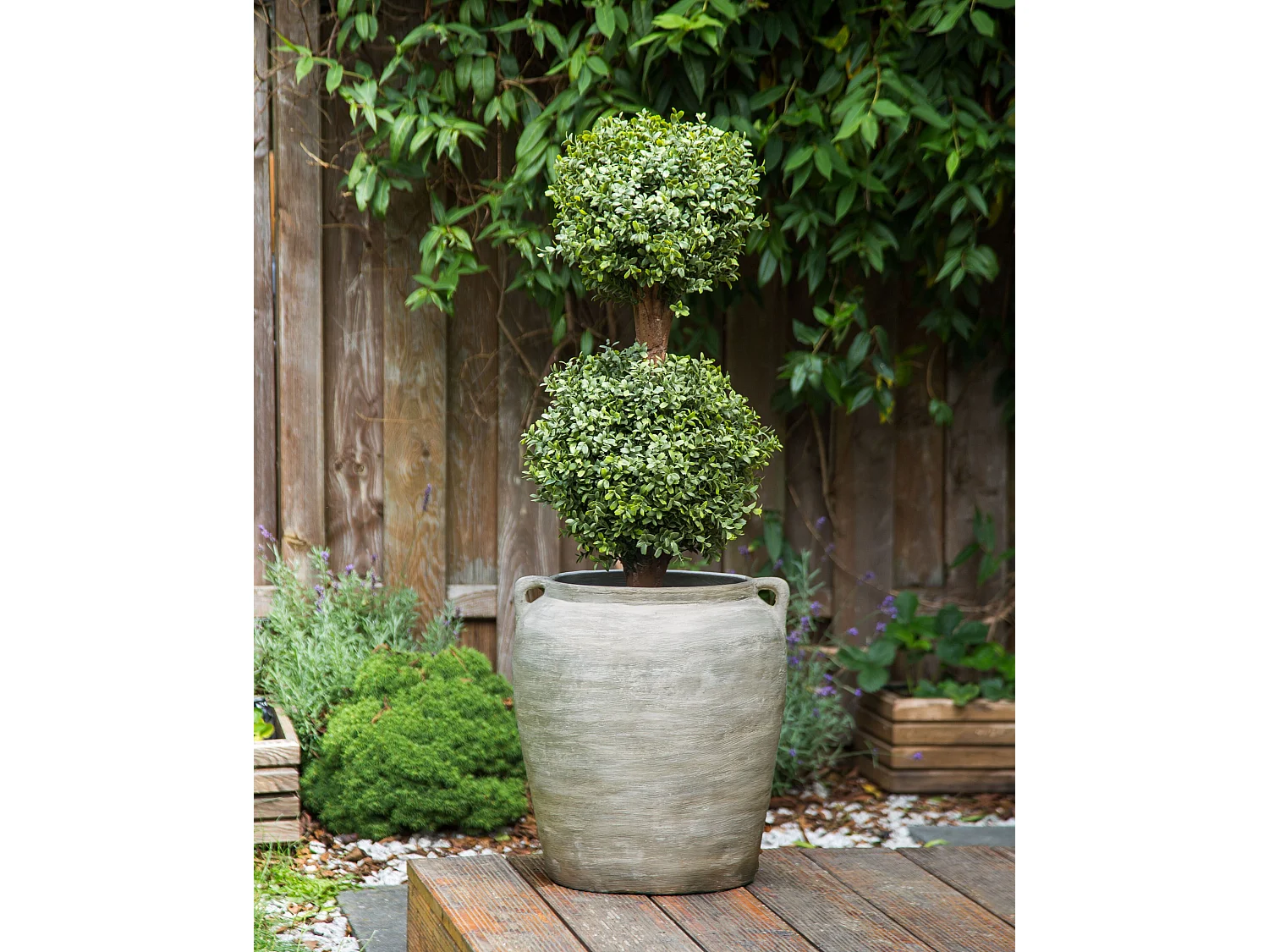 Cache-pot KERRIA 40 cm Gris