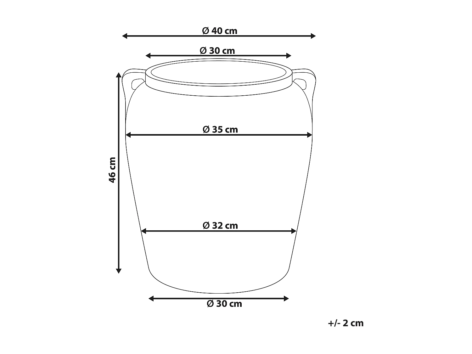 Cache-pot KERRIA 40 cm Gris