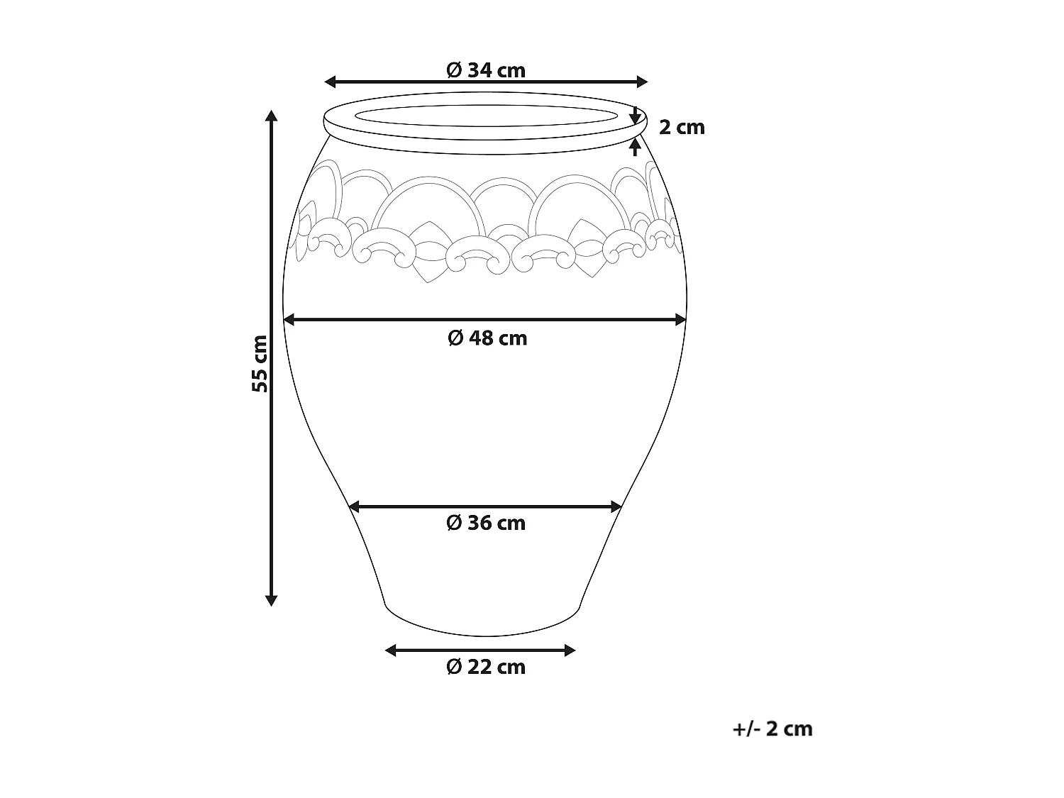 Cache-pot PYRUS Céramique 48 cm Marron