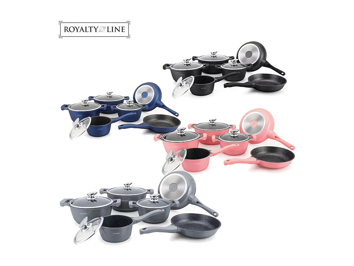 Royalty Line RL-BS1010M: Pot de 10 pièces avec revêtement en céramique Gris