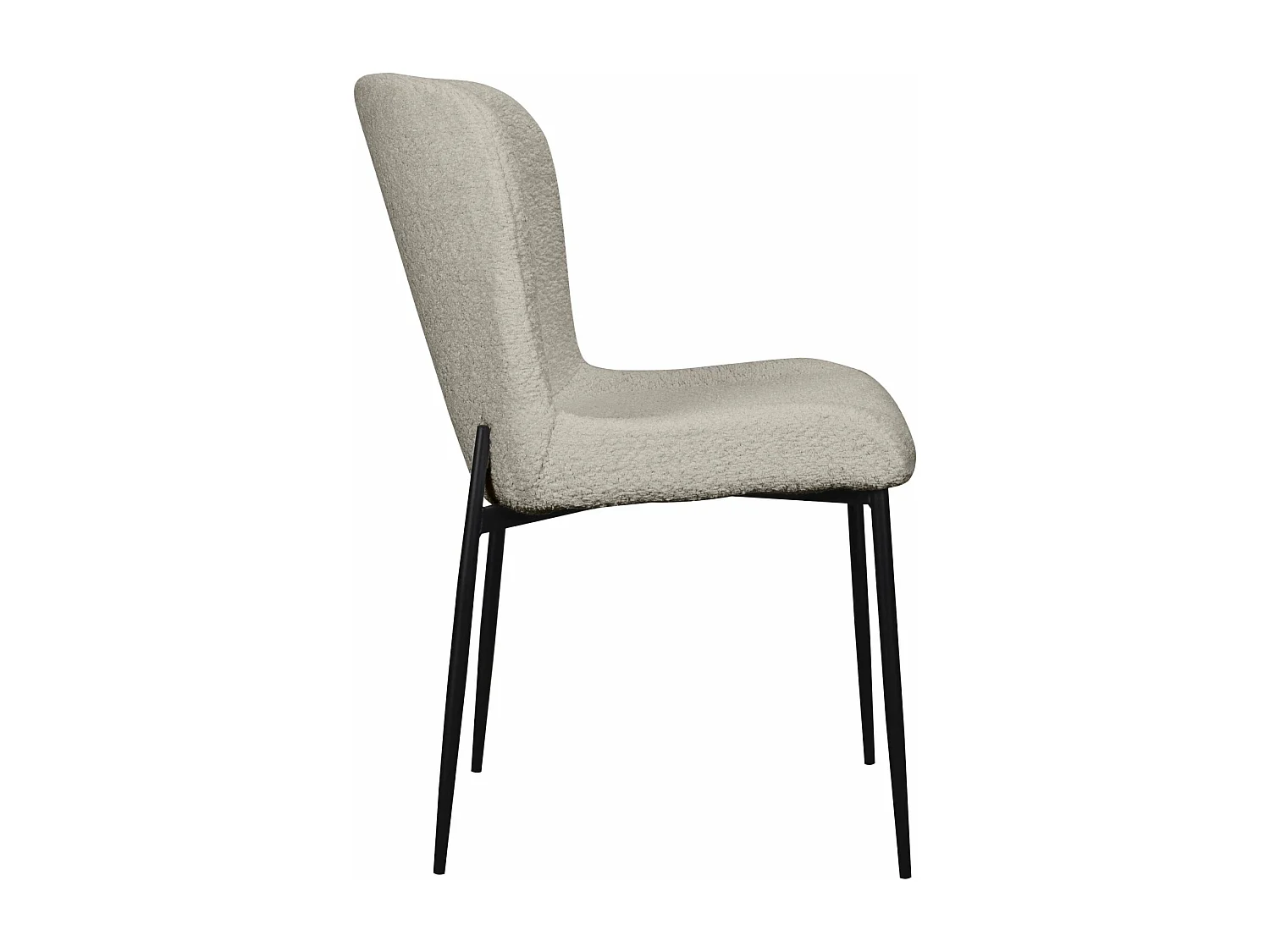 Chaise - en bouclette gris clair - pieds en métal noir - NEUL