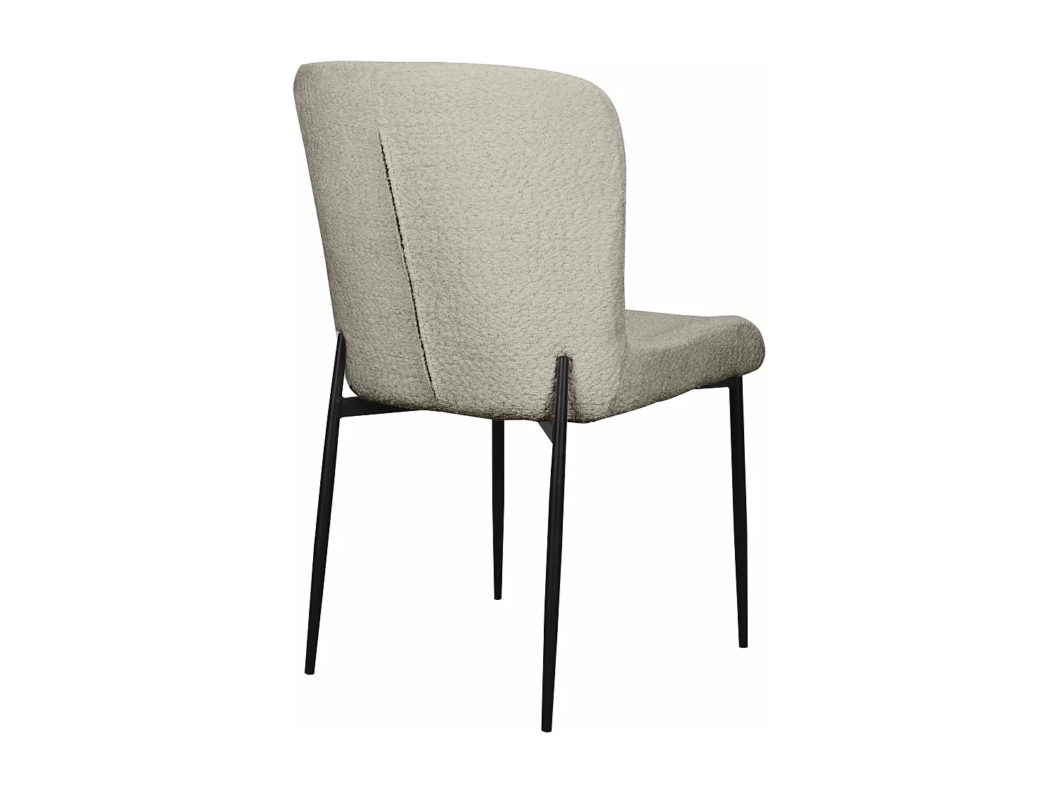 Chaise - en bouclette gris clair - pieds en métal noir - NEUL