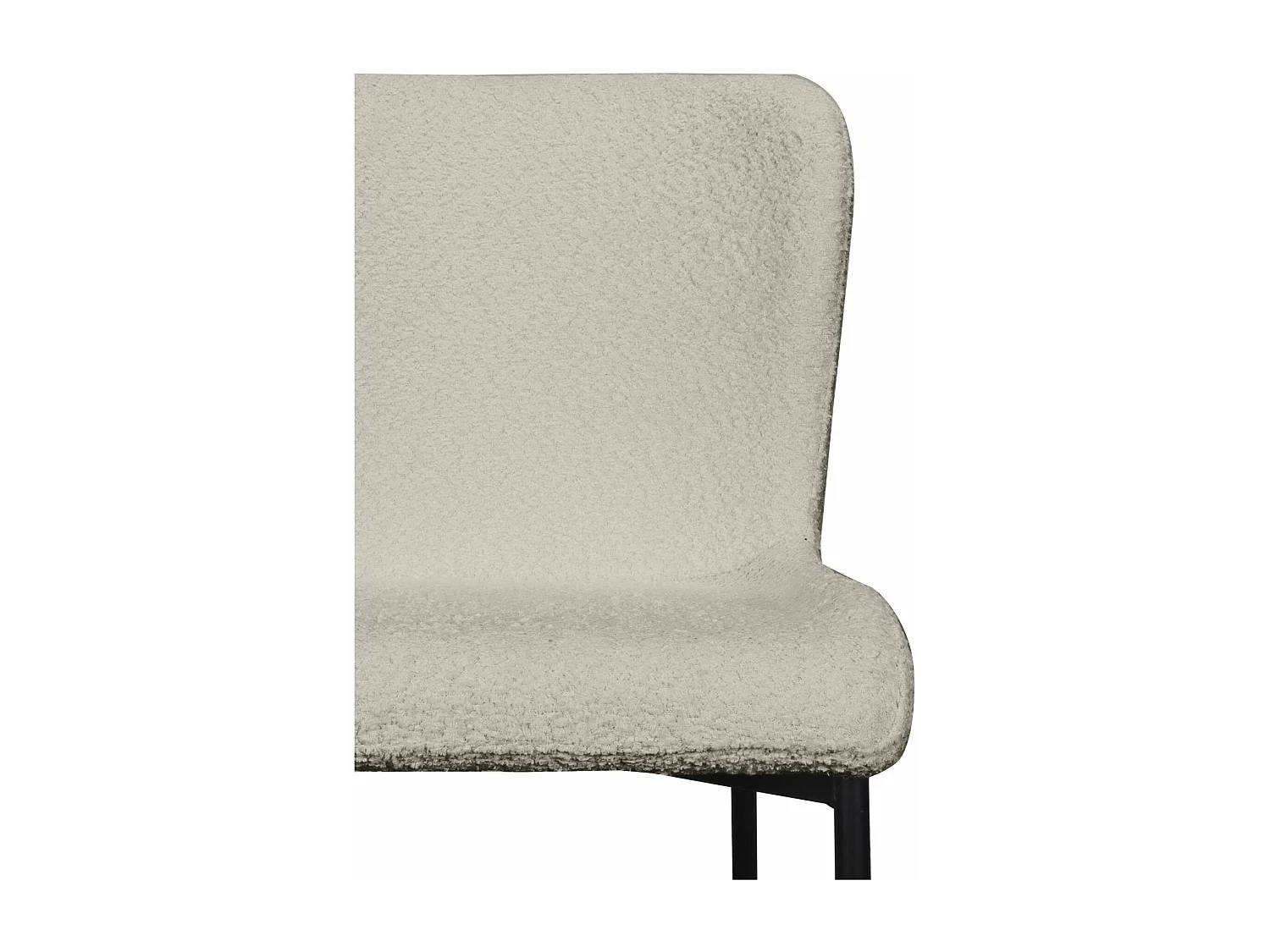 Chaise - en bouclette gris clair - pieds en métal noir - NEUL