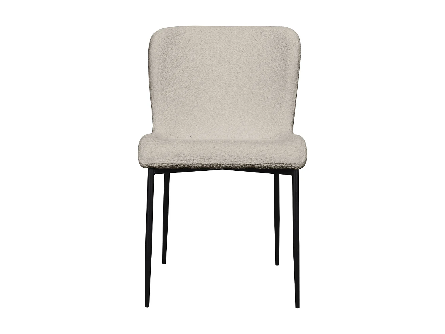 Chaise - en bouclette gris clair - pieds en métal noir - NEUL