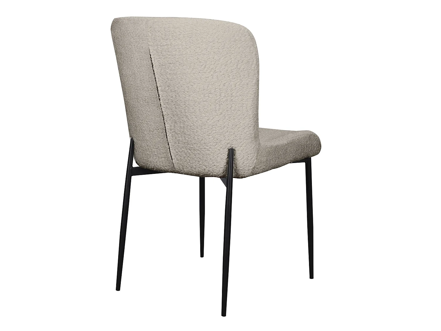 Chaise - en bouclette gris clair - pieds en métal noir - NEUL