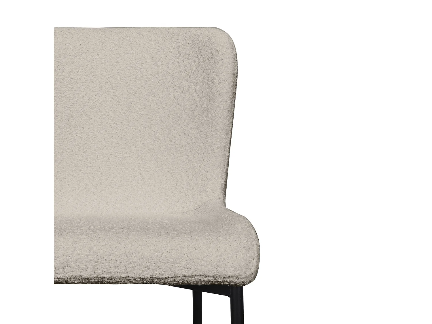 Chaise - en bouclette gris clair - pieds en métal noir - NEUL