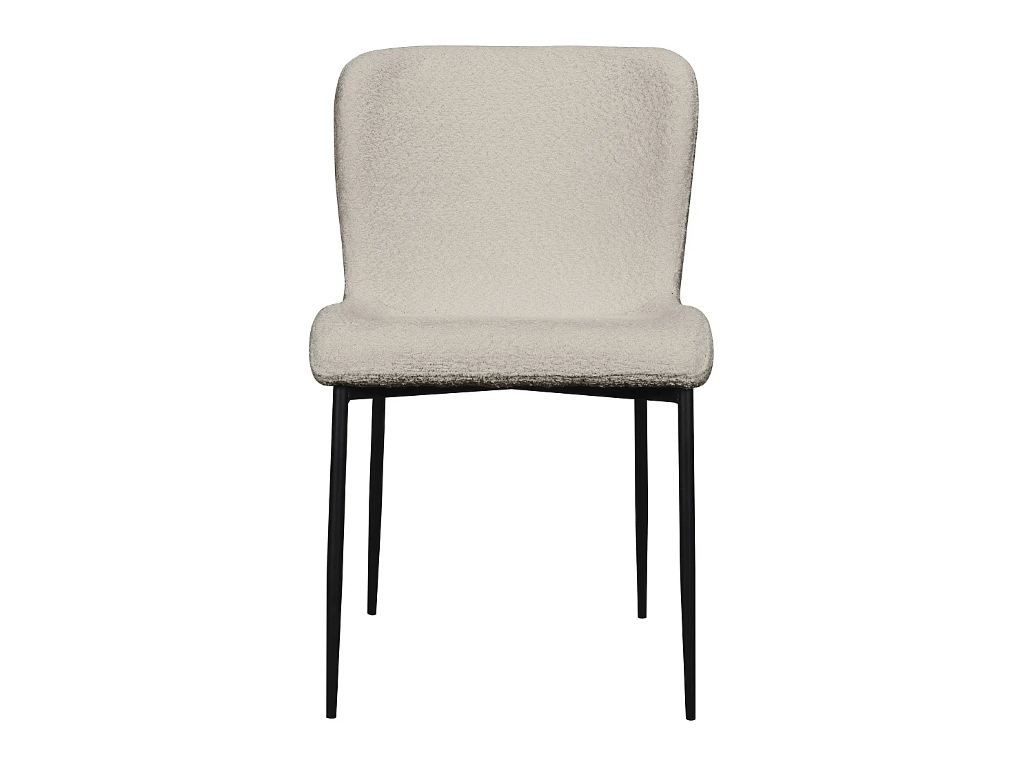 Chaise - en bouclette gris clair - pieds en métal noir - NEUL