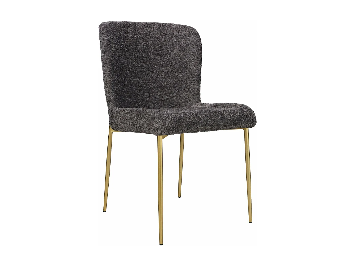 Chaise - en bouclette gris - pieds en métal doré - NEUL