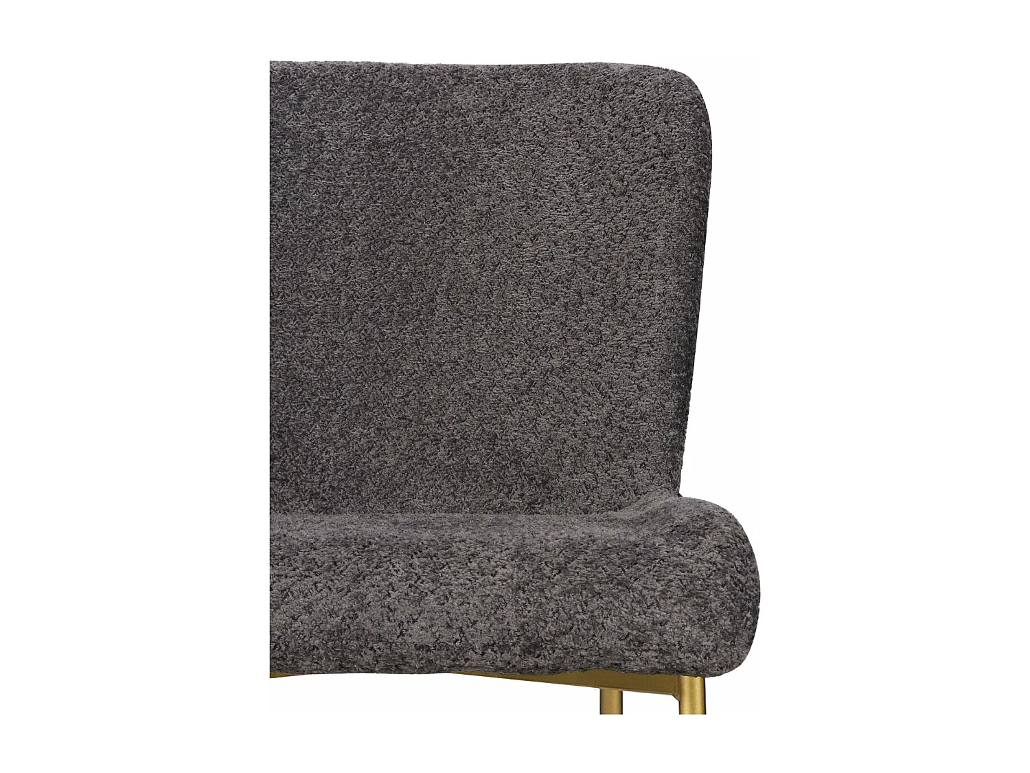 Chaise - en bouclette gris - pieds en métal doré - NEUL