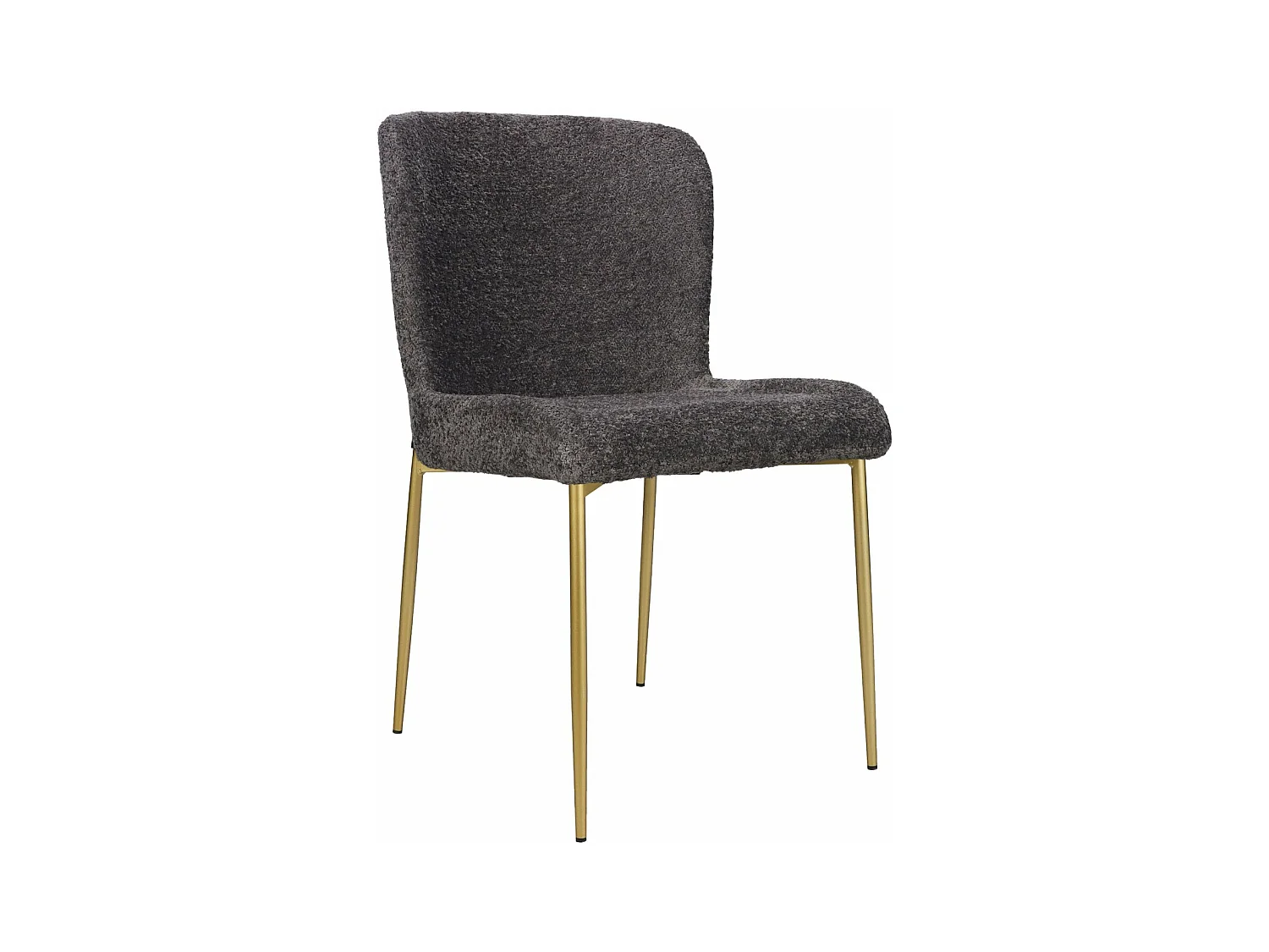 Chaise - en bouclette gris - pieds en métal doré - NEUL