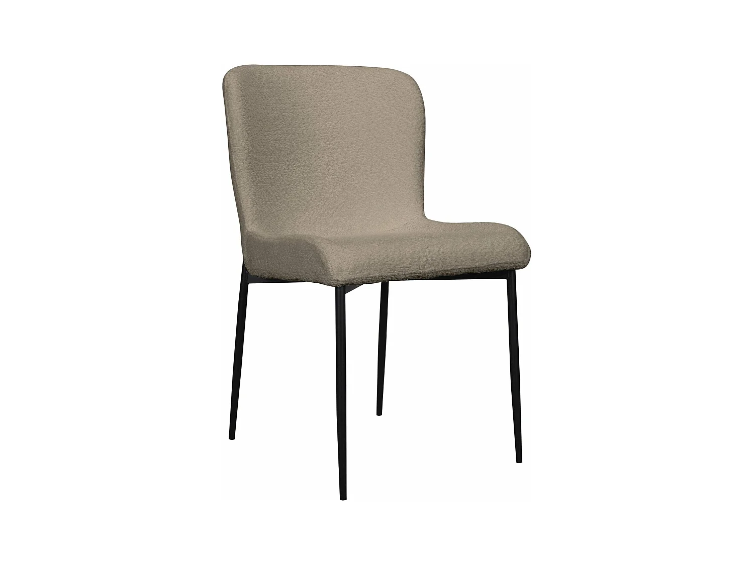 Chaise - en bouclette grège - pieds en métal noir - NEUL