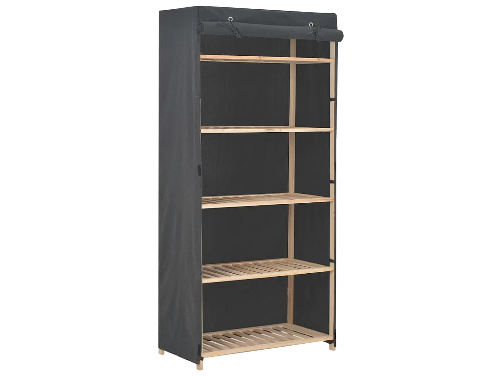Kleiderschrank Grau 79 x 40 x 170 cm Stoff