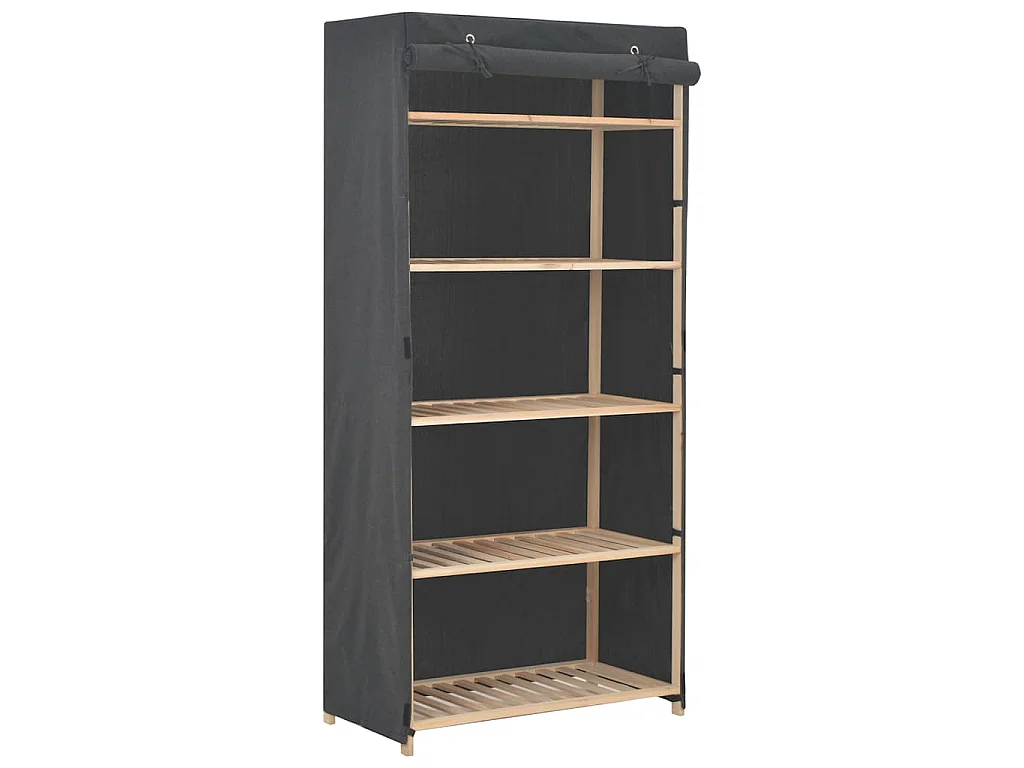 Kleiderschrank Grau 79 x 40 x 170 cm Stoff