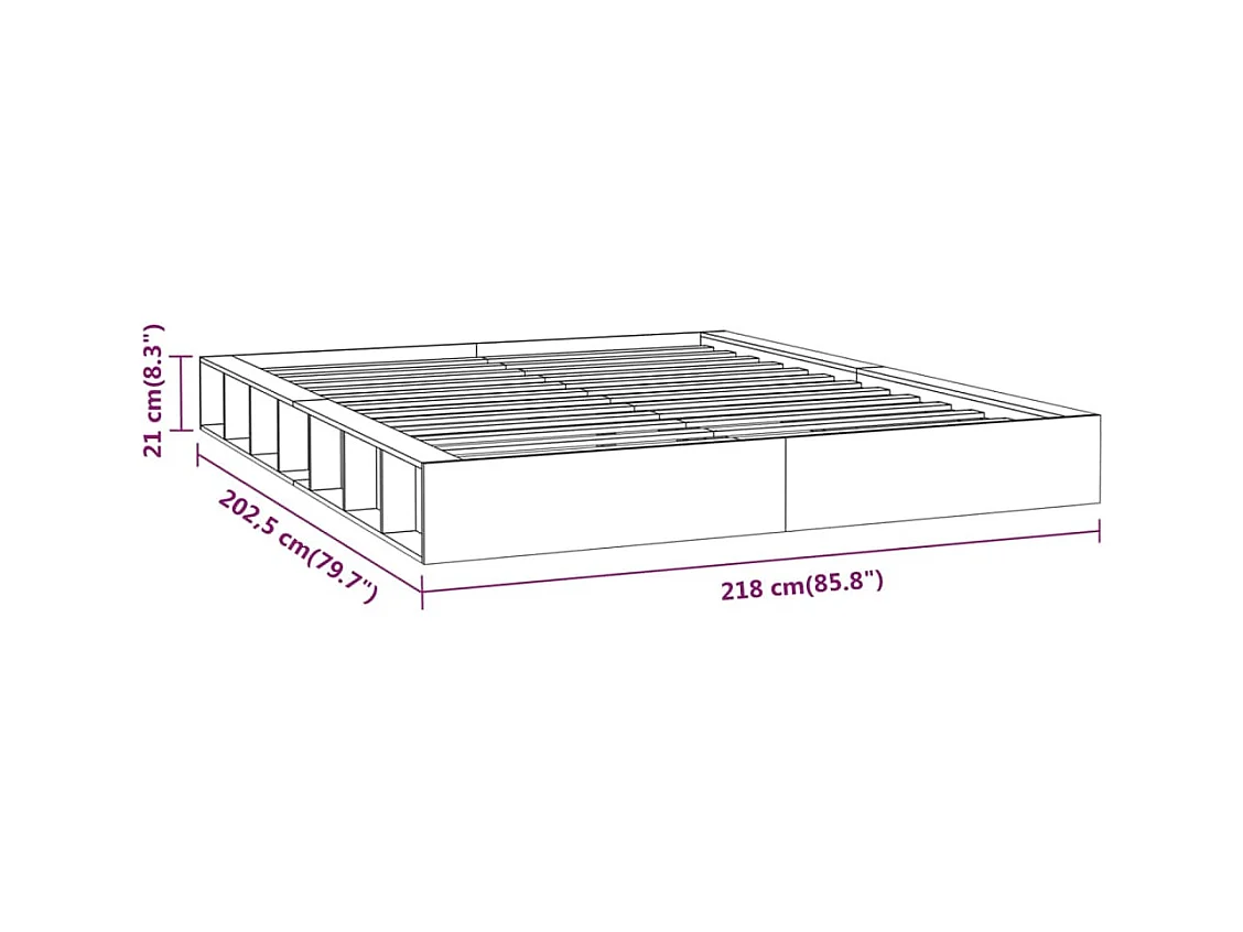 Cadre de lit sans matelas 200x200 cm bois massif