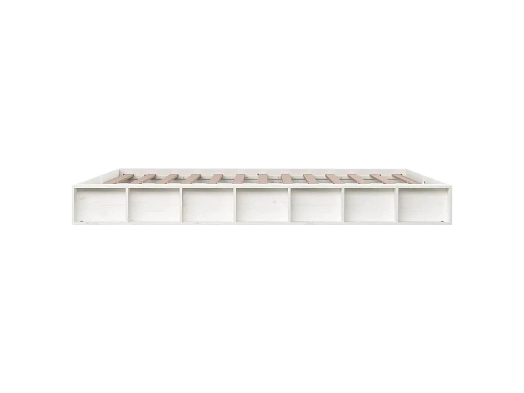 Cadre de lit sans matelas blanc 180x200 cm bois massif