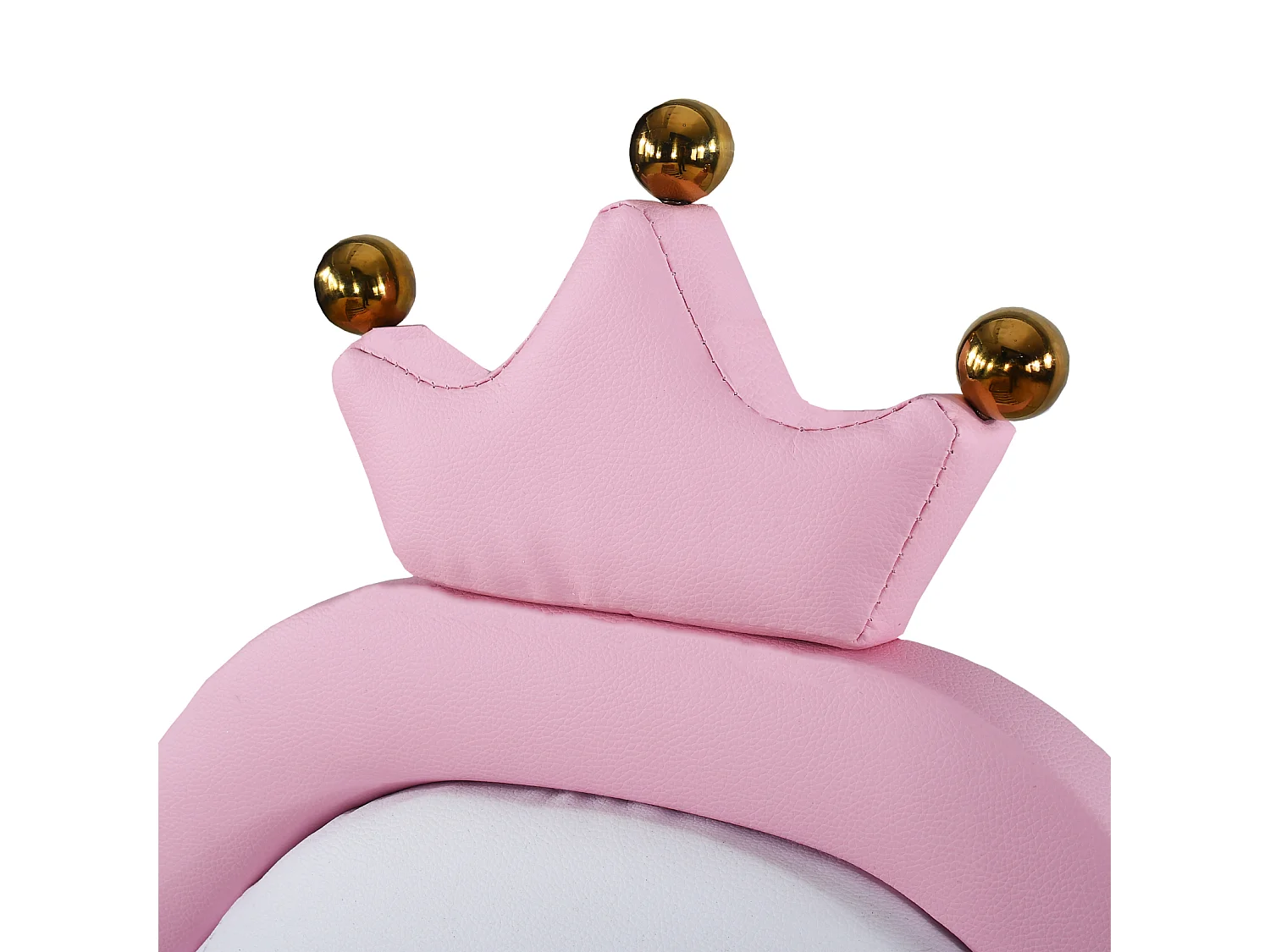 Lit simple 90x200cm, lit enfant avec sommier à lattes et tête de lit avec moulure couronnée, patchwork bicolore, tissu simili cuir, rose