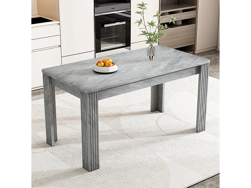 Rechthoekige eettafel voor 4 tot 6 couverts - Massief hout - 117 x 68 x 75 cm - Grijs