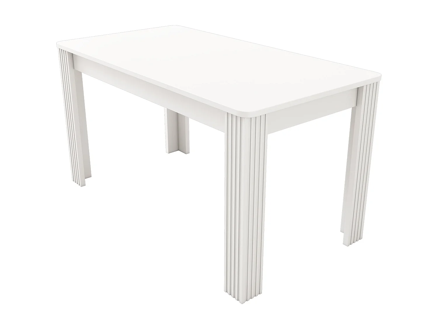 Table à manger rectangulaire 4 à 6 couverts - Bois massif - 117 x 68 x 75 cm - Blanc
