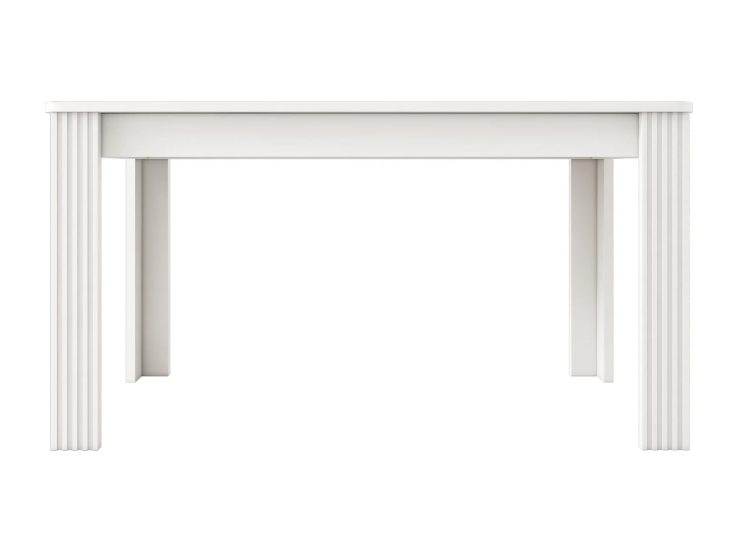 Rechthoekige eettafel voor 4 tot 6 couverts - Massief hout - 117 x 68 x 75 cm - Wit