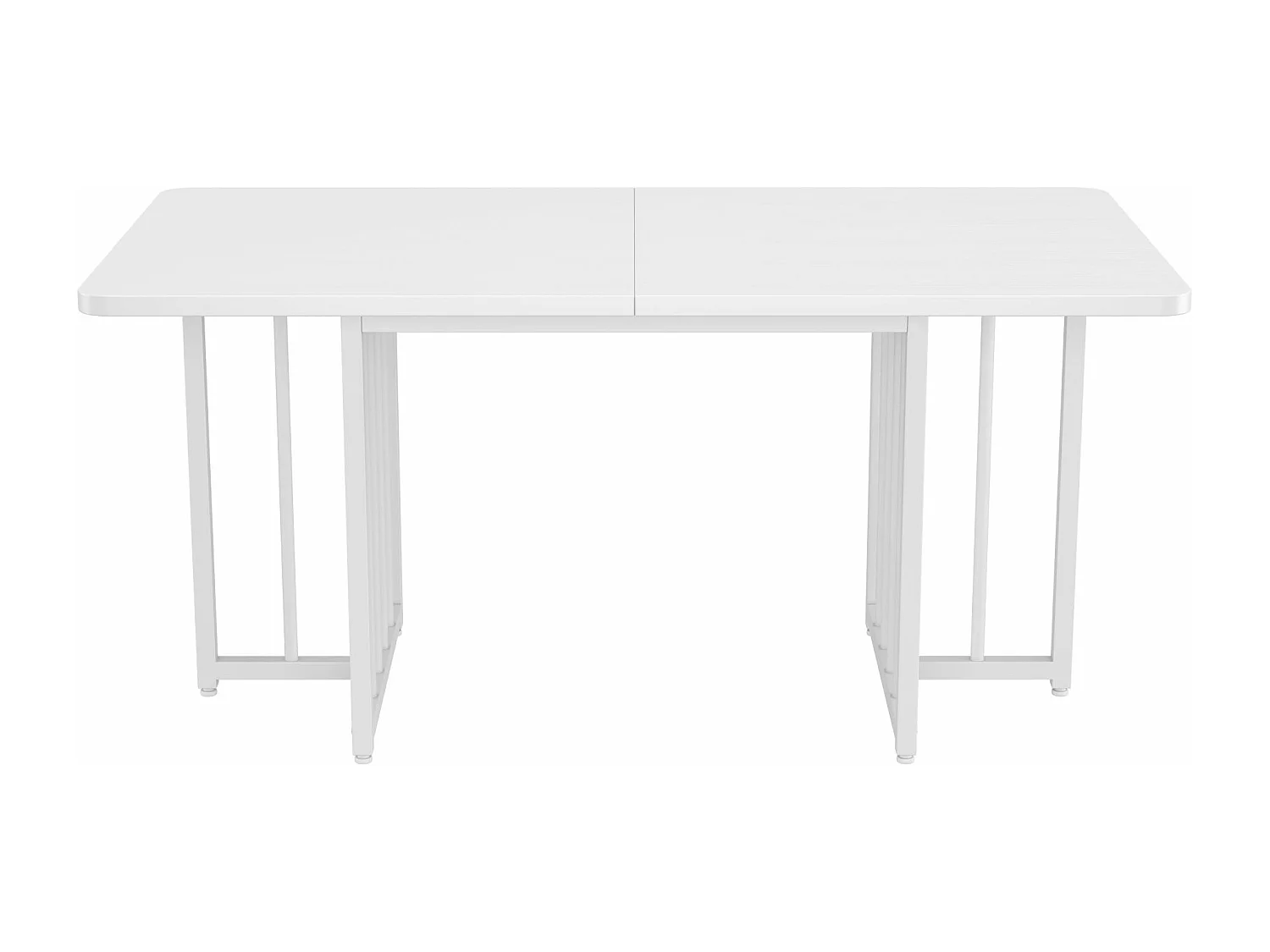 Table à manger moderne 4 à 6 couverts - 158 x 76 x 75 cm - Panneau de particules - Blanc
