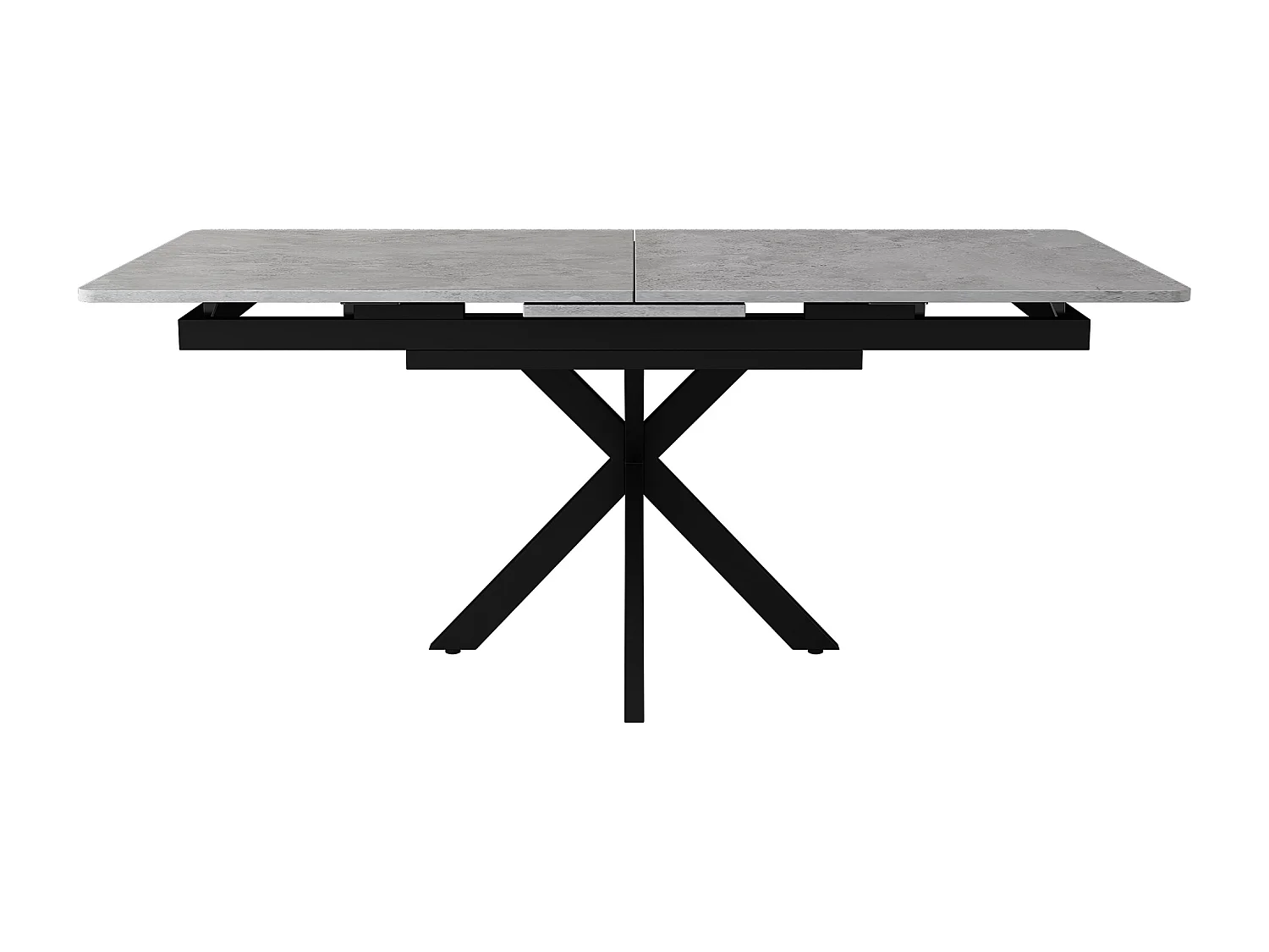 Uitschuifbare eettafel voor 4 tot 6 couverts - L150/180 x L70 x H76 cm - MDF hout en metaal - Marmerpatroon - Grijs