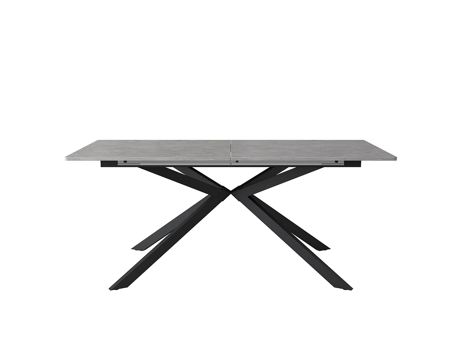 Utdragbart matbord för 4 till 6 kuvert - L150/180 x B70 x H76 cm - MDF-trä och metall - Marmormönster - Grå
