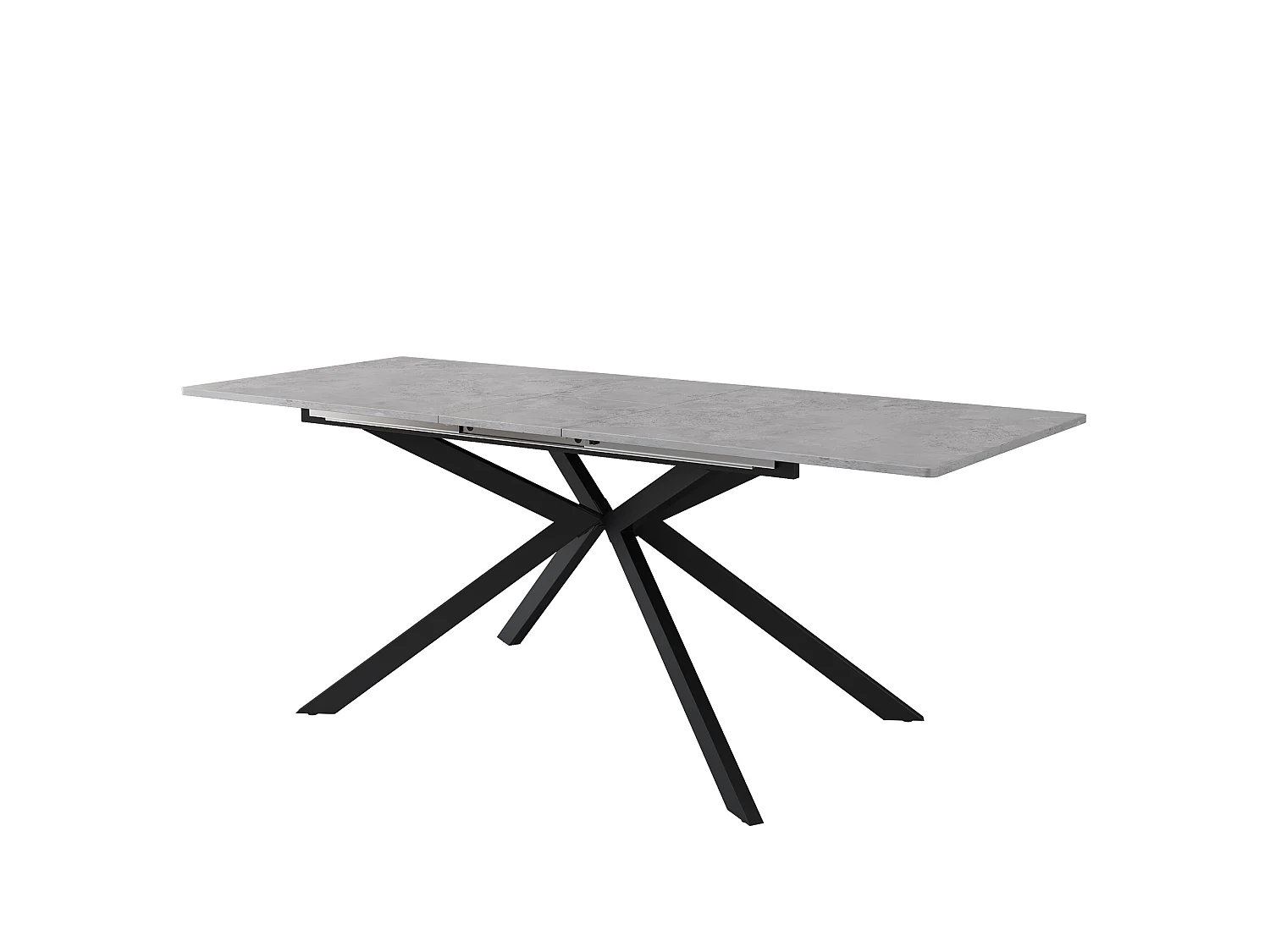 Utdragbart matbord för 4 till 6 kuvert - L150/180 x B70 x H76 cm - MDF-trä och metall - Marmormönster - Grå