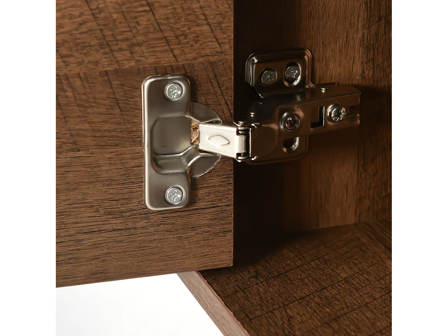 Meuble TV vintage 2 portes, 2 tiroirs, compartiment de rangement - Panneaux de particules - 180x38x50,5cm - Naturel