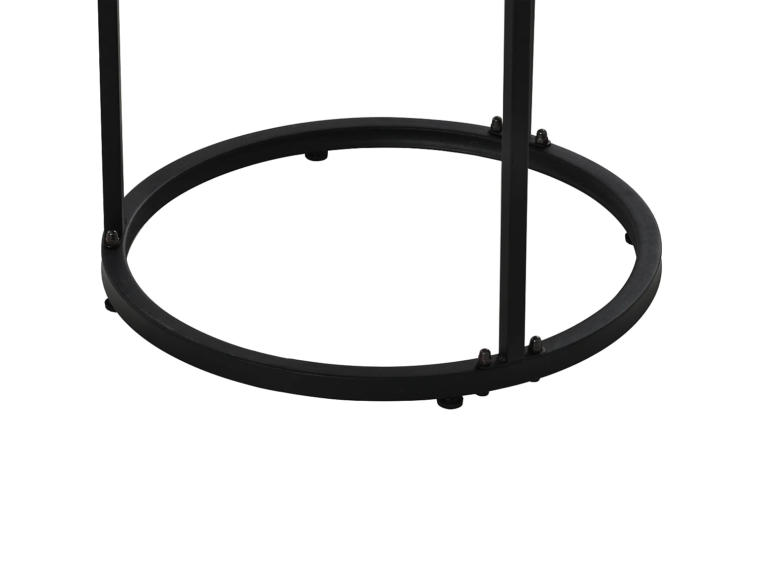 Conjunto de 2 mesas de centro encaixáveis, mesa de apoio – madeira MDF e pés de metal – Nogueira + preto