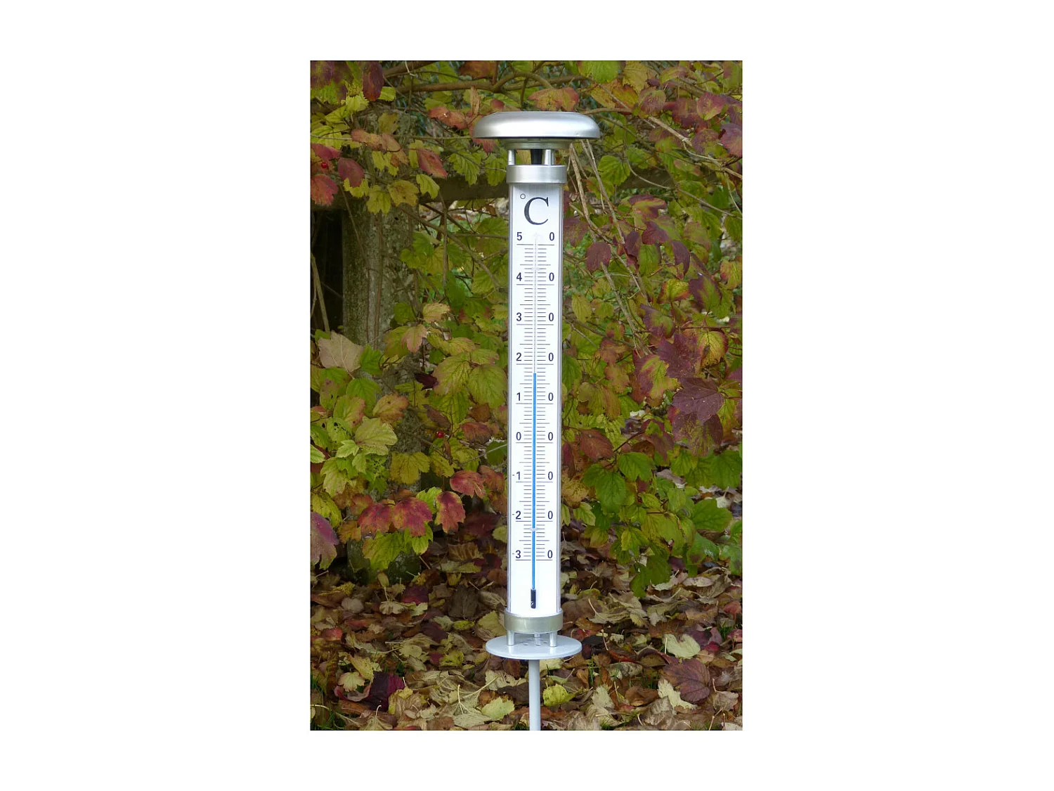 Thermomètre géant de jardin led solaire