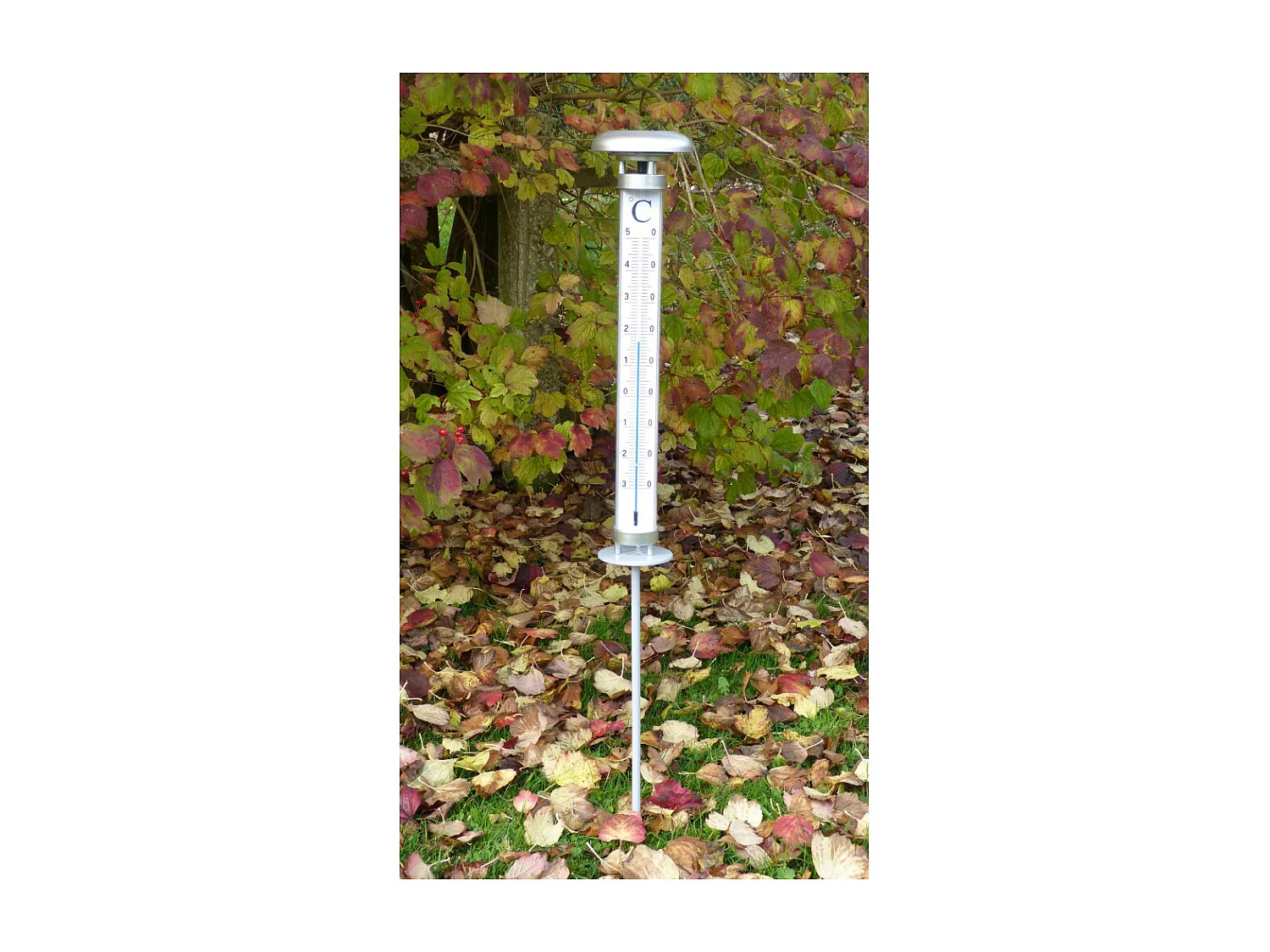 Thermomètre géant de jardin led solaire