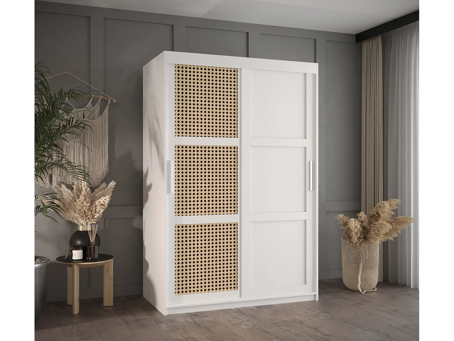 ARMOIRE PLECIONKA 3 À PORTES COULISSANTES 200/120/62 2 Portes (blanc)