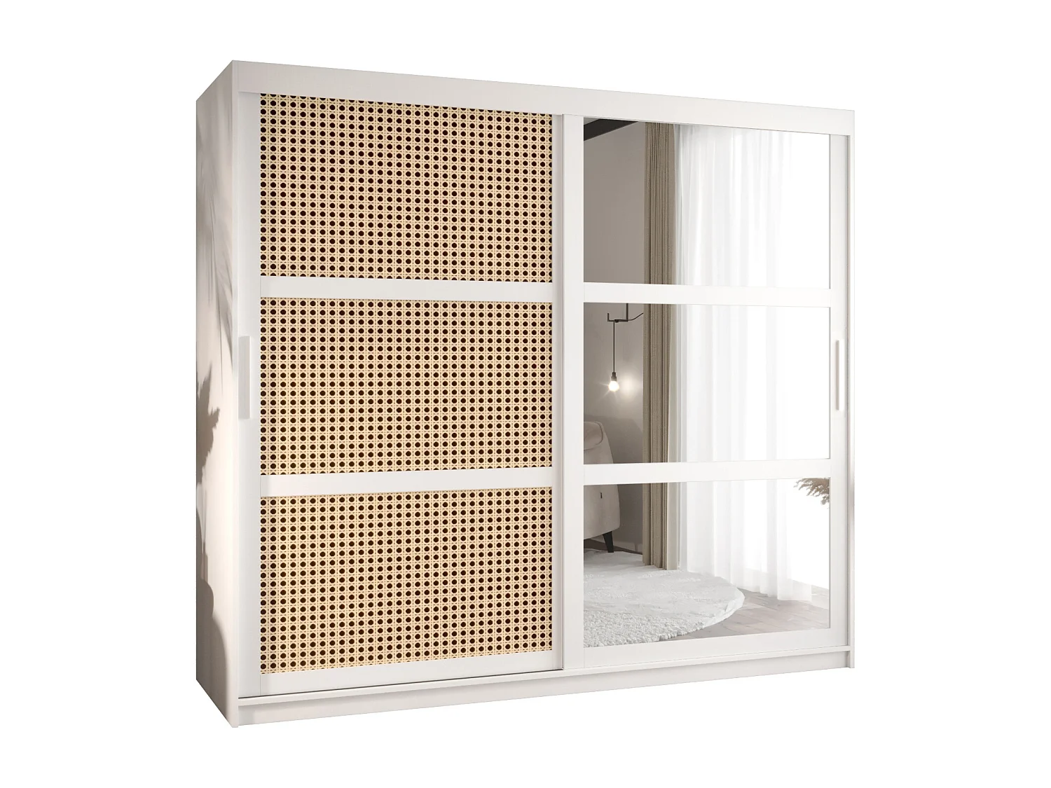 SCHWEBETÜRENSCHRANK PLECIONKA 2 200/200/62 2-türig (Weiß)