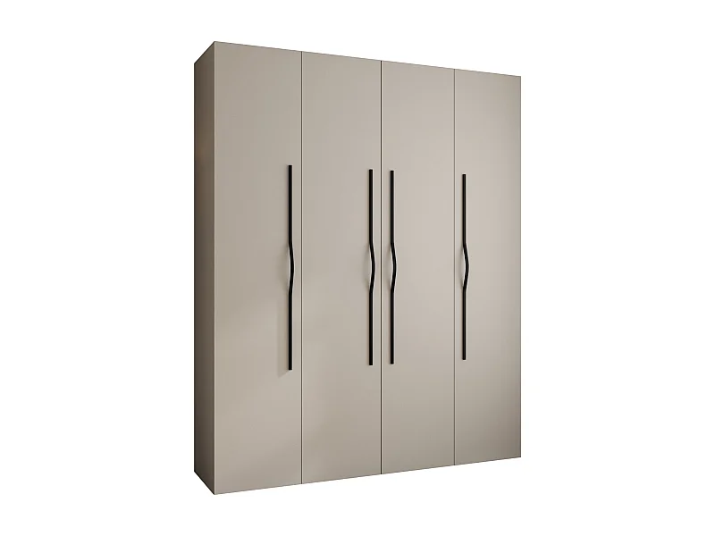 Armadio Como 2 a ante battenti 245,5/200/40 4 porte (cashmere/nero)