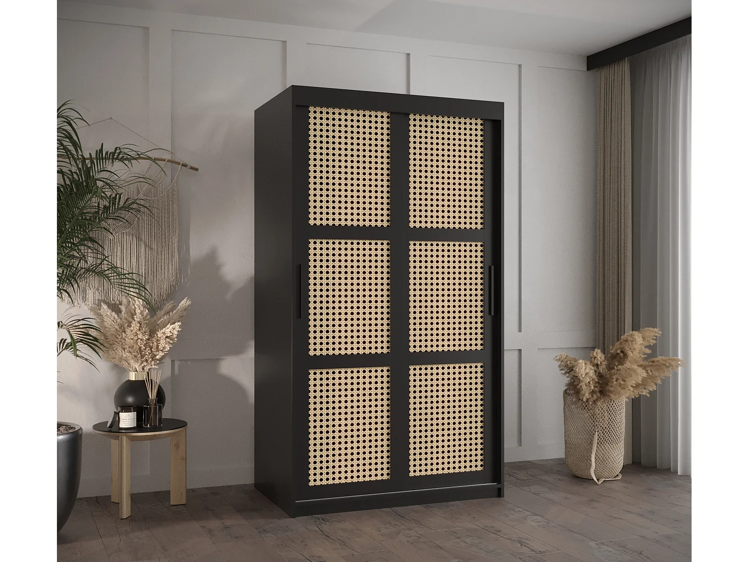 SCHWEBETÜRENSCHRANK PLECIONKA 200/100/62 2-türig (Schwarz)