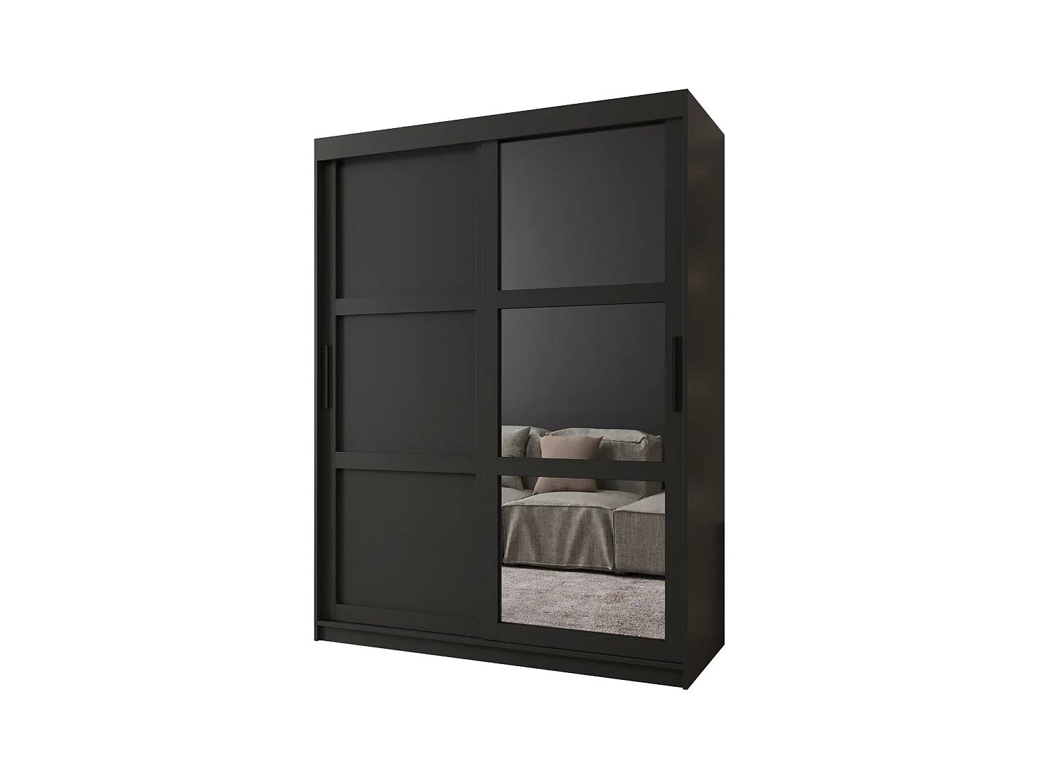 ARMOIRE MIROR 3 À PORTES COULISSANTES 200/150/62 2 Portes (negro)