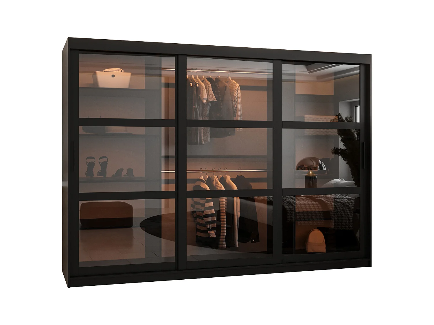 ARMOIRE DOME À PORTES COULISSANTES 200/250/62 3 Portes (negro)