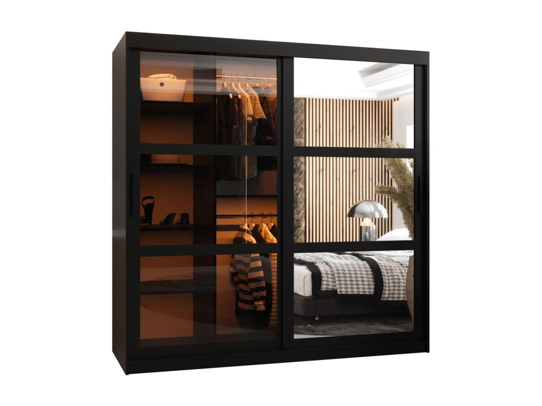 SCHWEBETÜRENSCHRANK DOME 2 200/180/62 2-türig (Schwarz)