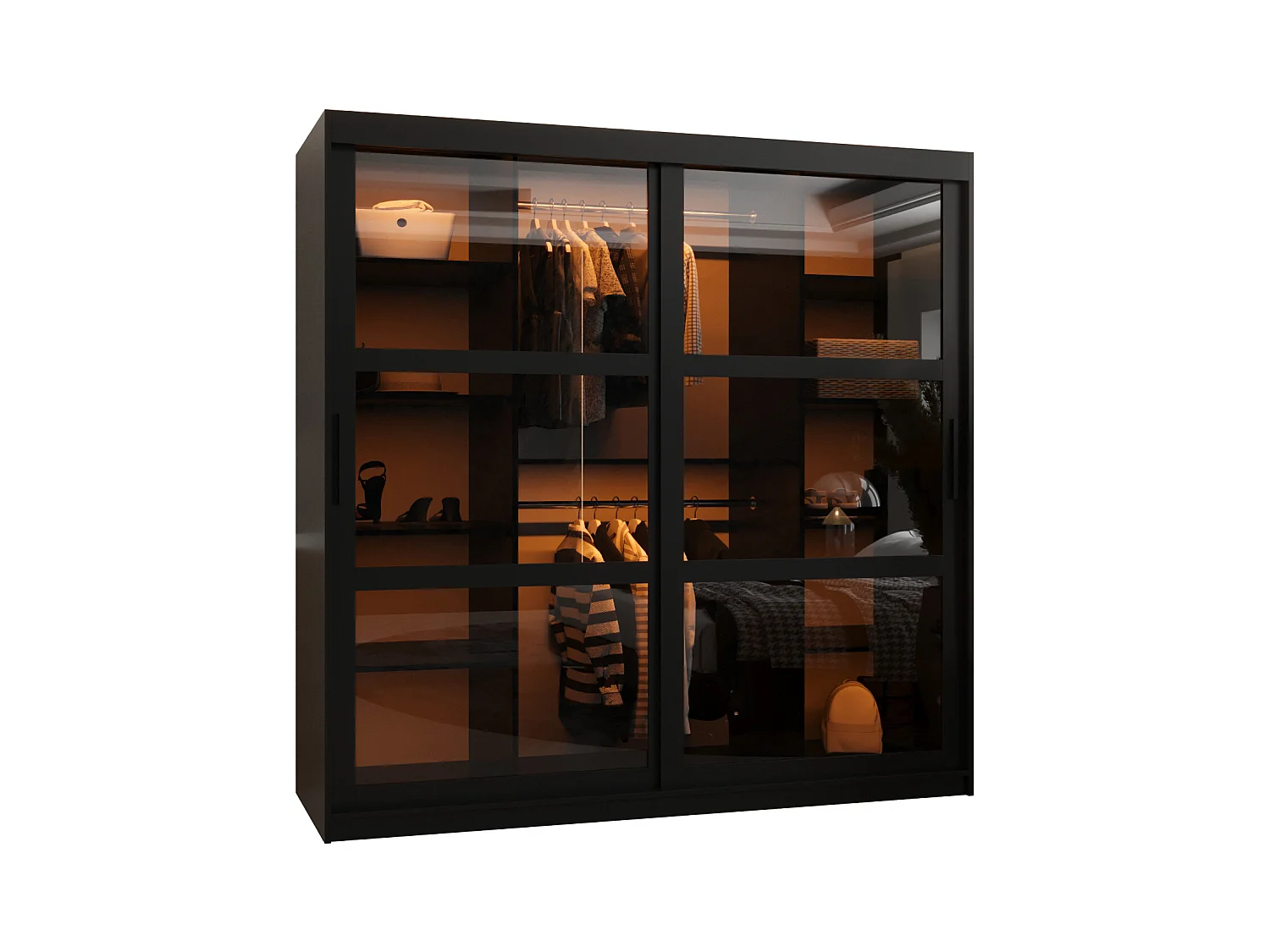ARMOIRE DOME À PORTES COULISSANTES 200/180/62 2 Portes (negro)