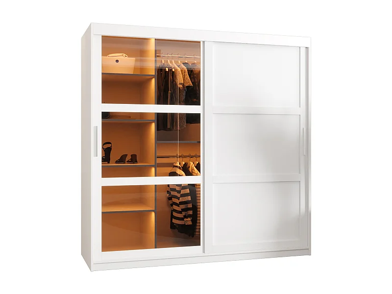 ARMOIRE DOME 3 À PORTES COULISSANTES 200/180/62 2 Portes (blanc)