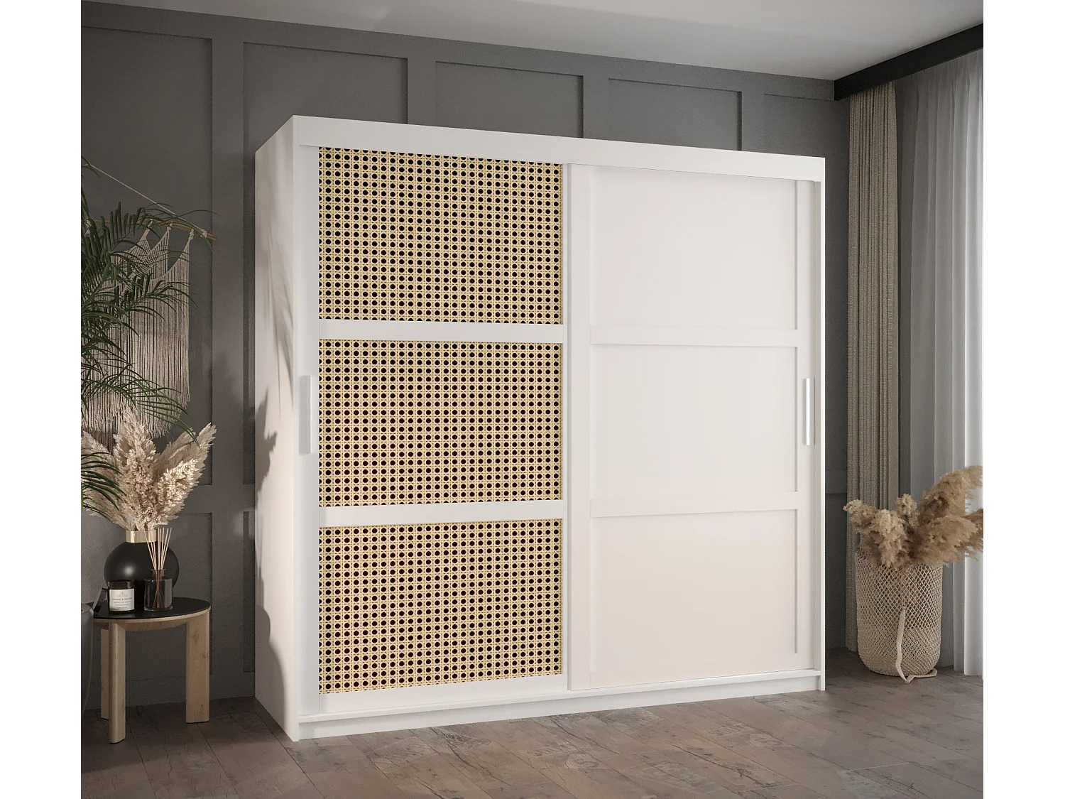 ARMOIRE PLECIONKA 3 À PORTES COULISSANTES 200/180/62 2 Portes (blanc)