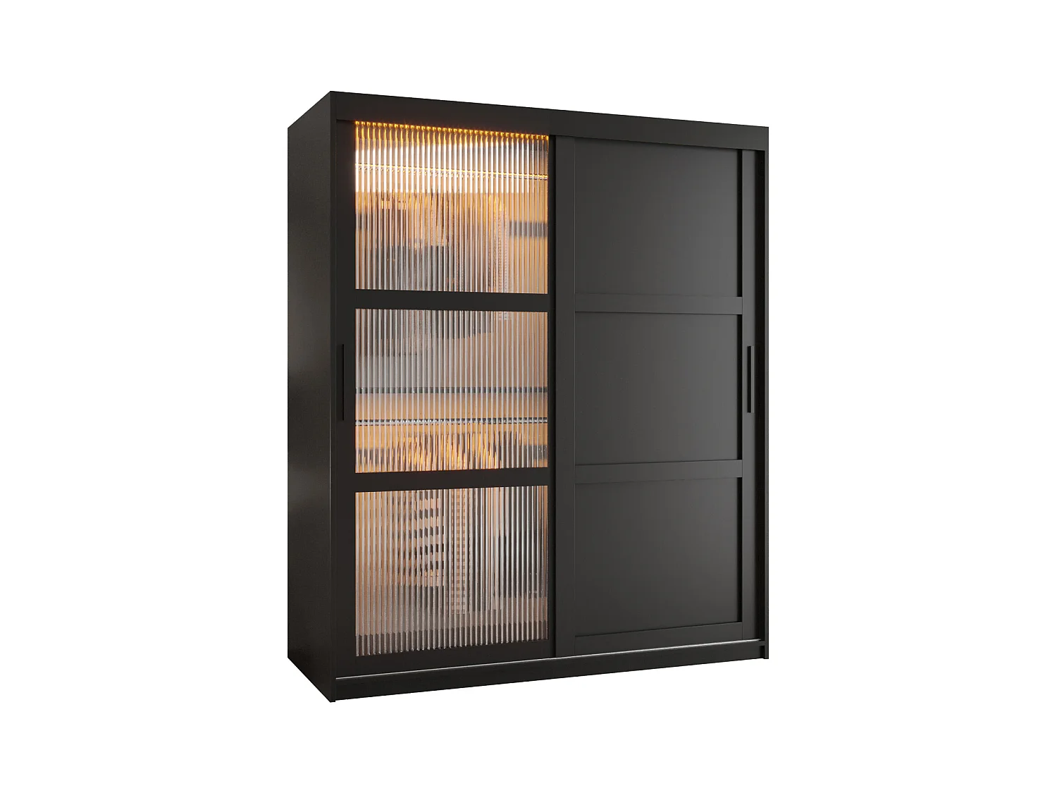 ARMOIRE FLUTES 3 À PORTES COULISSANTES 200/150/62 2 Portes (noir)