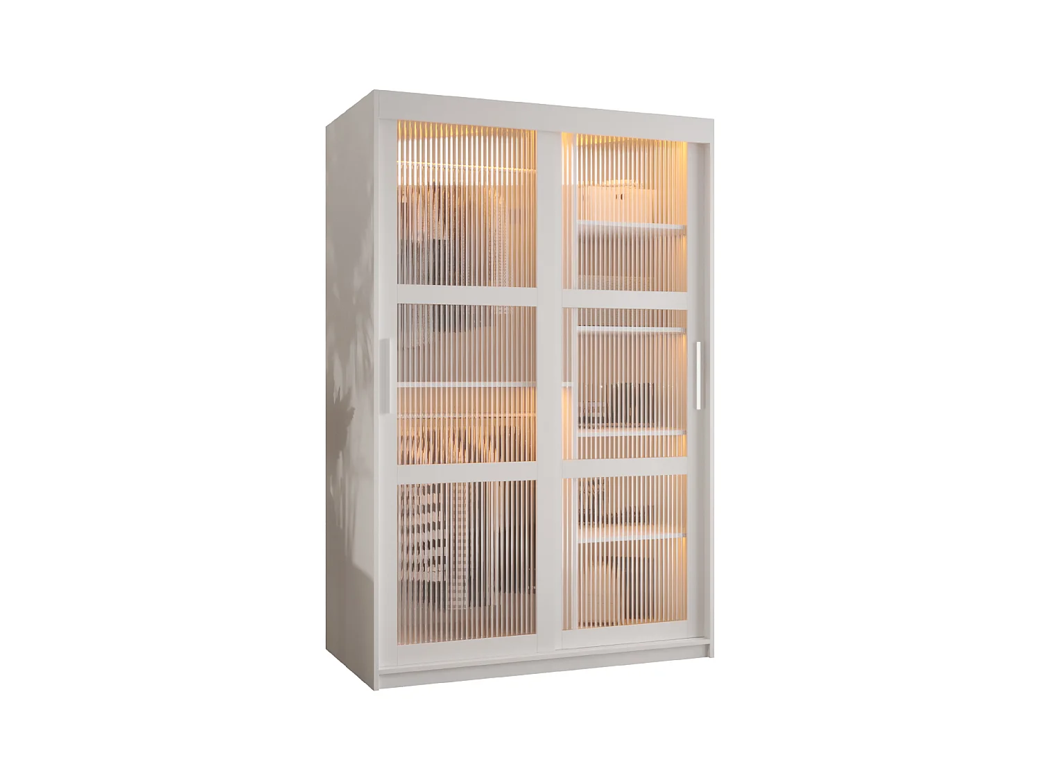 ARMOIRE FLUTES À PORTES COULISSANTES 200/120/62 2 Portes (blanc)